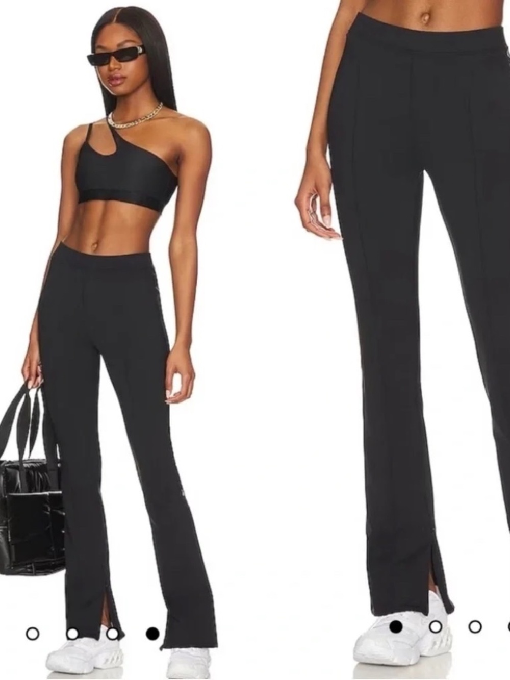 Alo Yoga High Waisted Black Zip It Flare Leggings - Size Small